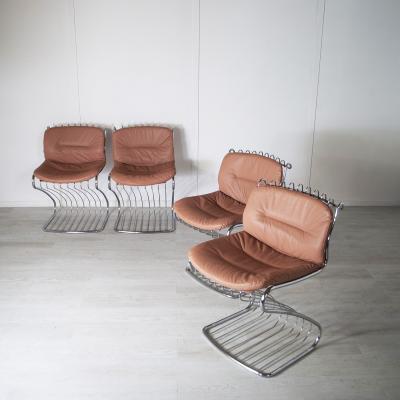 Rimadesio Gastone Rinaldi set of 4 chairs for Rima 1970s