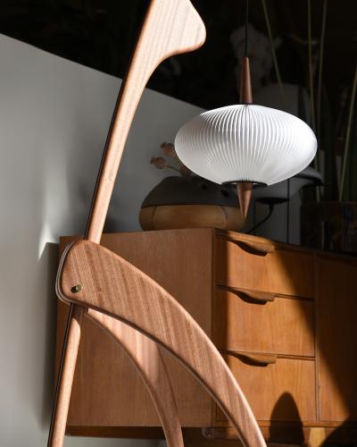  Rispal Large Rispal Praying Mantis Sculptural Floor Lamp in Mahogany