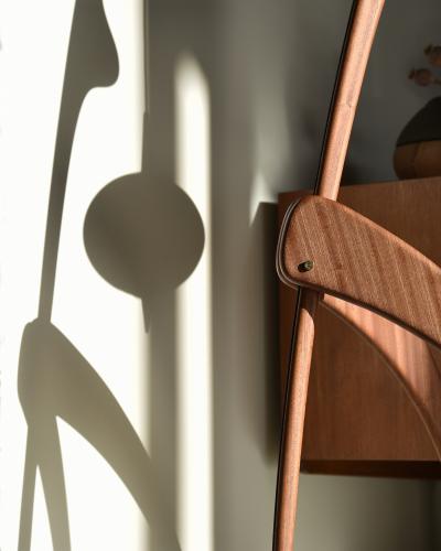 Rispal Large Rispal Praying Mantis Sculptural Floor Lamp in Mahogany