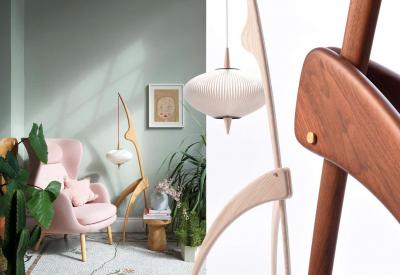  Rispal Limited Edition Rispal Preying Mantis Z brant Floor Lamp in Zebra Wood