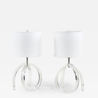  Ritts Co Shirley Herb Ritts Pair Lucite Pretzel Table Lamps Herb Ritts Astrolite 1960