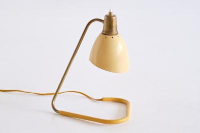  Robert Caillat Robert Caillat Table Lamp with Yellow Adjustable Shade France 1950s