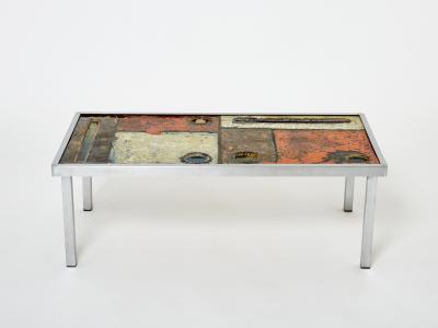  Robert Jean Cloutier Robert and Jean Cloutier ceramic steel coffee table 1950s