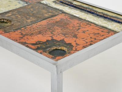  Robert Jean Cloutier Robert and Jean Cloutier ceramic steel coffee table 1950s