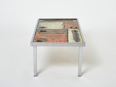  Robert Jean Cloutier Robert and Jean Cloutier ceramic steel coffee table 1950s