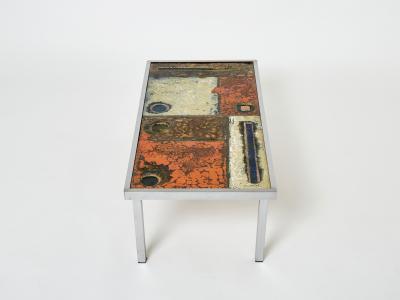  Robert Jean Cloutier Robert and Jean Cloutier ceramic steel coffee table 1950s