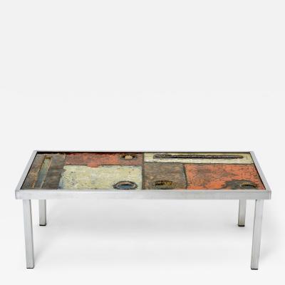  Robert Jean Cloutier Robert and Jean Cloutier ceramic steel coffee table 1950s