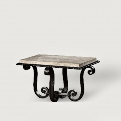  Robert Merceris French Art Deco Wrought Iron Side Table by Robert Merceris