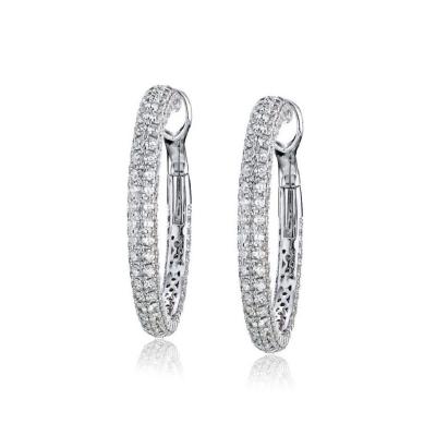  Roberto Coin ROBERTO COIN 18K WHITE GOLD 15 CARAT DIAMOND HOOP EARRINGS