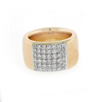  Roberto Coin Roberto Coin 18kt Rose Gold and Wide Diamond Band