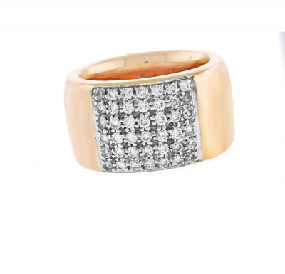 Roberto Coin Roberto Coin 18kt Rose Gold and Wide Diamond Band