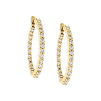  Roberto Coin Roberto Coin Inside Out Diamond Hoop Earrings