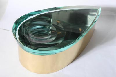  Roberto Giulio Rida Sculptured Glass Box by R Rida made in Italy