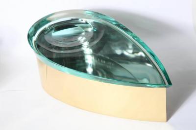  Roberto Giulio Rida Sculptured Glass Box by R Rida made in Italy