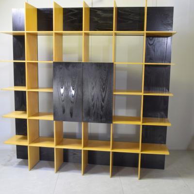  Roberto Pamio Noti Massari Renato Toso Roberto Pamio Renato Toso for Stilwood Grid Bookcase Ash and Black Lacquer 70s