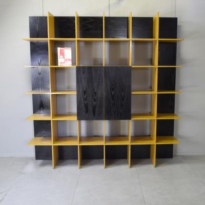 Roberto Pamio Noti Massari Renato Toso Roberto Pamio Renato Toso for Stilwood Grid Bookcase Ash and Black Lacquer 70s