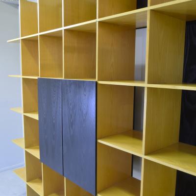  Roberto Pamio Noti Massari Renato Toso Roberto Pamio Renato Toso for Stilwood Grid Bookcase Ash and Black Lacquer 70s