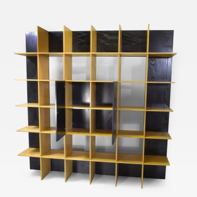  Roberto Pamio Noti Massari Renato Toso Roberto Pamio Renato Toso for Stilwood Grid Bookcase Ash and Black Lacquer 70s
