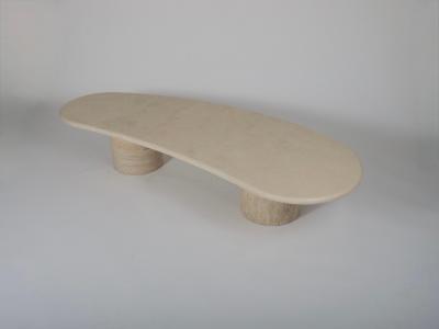  Roccotelli Milano Architectural organic shape travertine coffee table