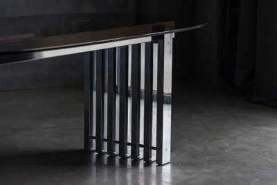  Roche Bobois Mid Century Chrome Dining Table for Roche Bobois France 1970s