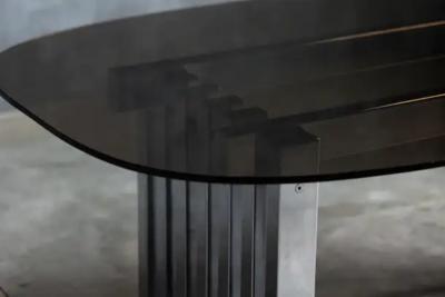  Roche Bobois Mid Century Chrome Dining Table for Roche Bobois France 1970s