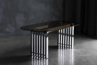  Roche Bobois Mid Century Chrome Dining Table for Roche Bobois France 1970s