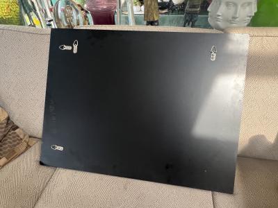  Roche Bobois POST MODERN BLACK AND CLEAR BEVELED GLASS RECTANGULAR MIRROR BY ROCHE BOBOIS