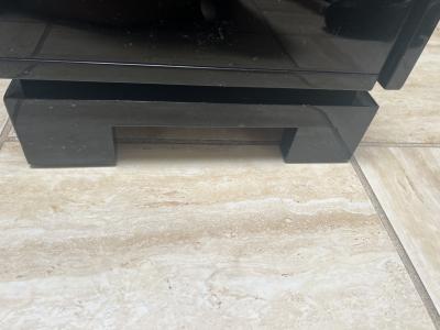  Roche Bobois POST MODERN BLACK LACQUERED NIGHTSTANDS BY PIERRE CARDIN FOR ROCHE BOBOIS