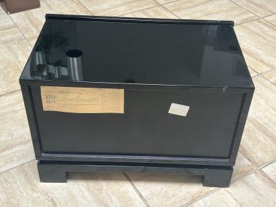  Roche Bobois POST MODERN BLACK LACQUERED NIGHTSTANDS BY PIERRE CARDIN FOR ROCHE BOBOIS