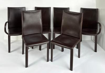  Roche Bobois Roche Bobois Expandable Dining Room Table with Six Matching Chairs From a Set