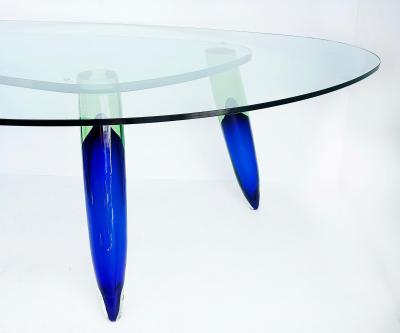  Roche Bobois Roche Bobois Maurice Barilone Murano Glass Dining Table Paris Signed