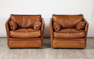  Roche Bobois Roche Bobois Pair of Leather Lounge Chairs circa 1970