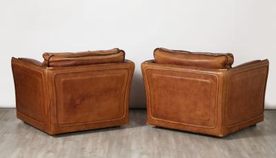  Roche Bobois Roche Bobois Pair of Leather Lounge Chairs circa 1970