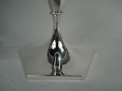  Roger Williams Silver Co Pair of American Modern Georgian Sterling Silver Candlesticks