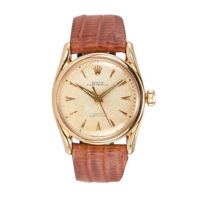  Rolex Bombay 18K Pink Gold Watch Ref 6090