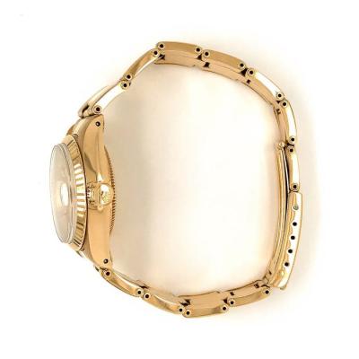  Rolex Watch Co ROLEX DATE OYSTER 18K YELLOW GOLD LADIES 26MM DIAL WATCH