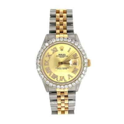  Rolex Watch Co Rolex DateJust 16013 3 Carat Diamond Bezel and Roman Numeral Hour Marker