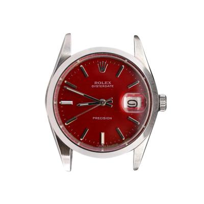  Rolex Watch Co Rolex Precision OysterDate Red Dial 34MM Watch Face