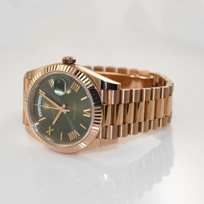  Rolex Watch Co Rolex President Green Dial 18K Rose Gold Watch 40mm