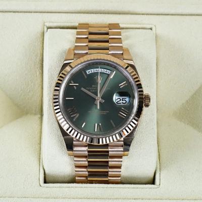  Rolex Watch Co Rolex President Green Dial 18K Rose Gold Watch 40mm