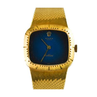  Rolex Watch Co Vintage Rolex Cellini Blue Dial Watch 24mm