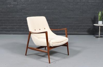  Rolf Rastad Adolf Relling Rolf Rastad Adolf Relling Boucle Leather Lounge Chair