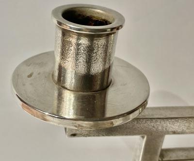  Romeo Miracoli Sterling Silver Art Deco Italian Candlestick made by Romeo Miracoli