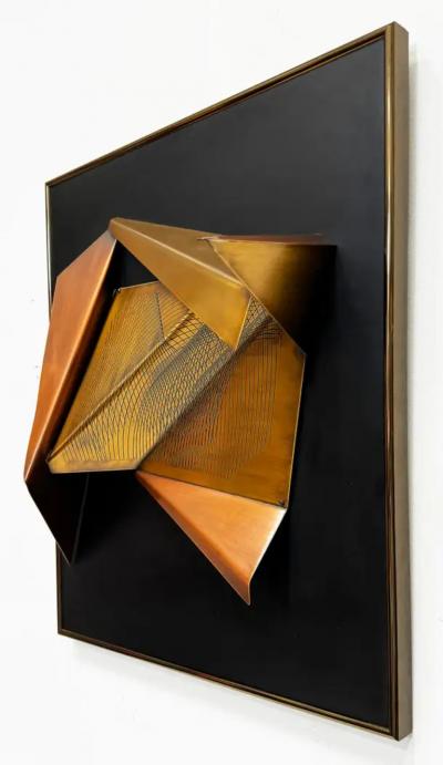  Ron Hinton Ron Hinton 1994 3D Metal Wall Sculpture Linear Sketch 