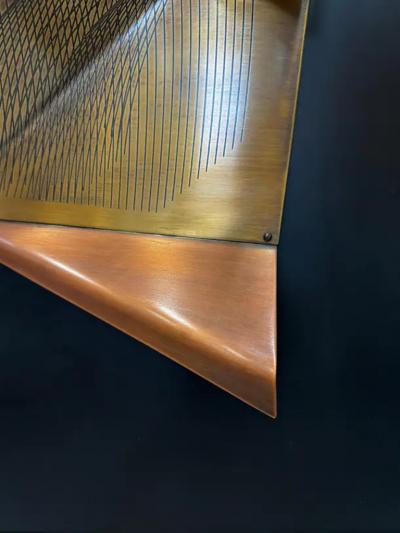  Ron Hinton Ron Hinton 1994 3D Metal Wall Sculpture Linear Sketch 