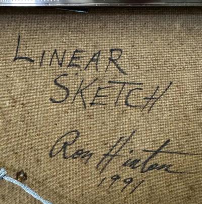  Ron Hinton Ron Hinton 1994 3D Metal Wall Sculpture Linear Sketch 