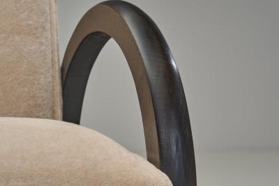  Rosello Paris Pair of Armchairs with Circular Armrests by Rosello Paris France 1970s