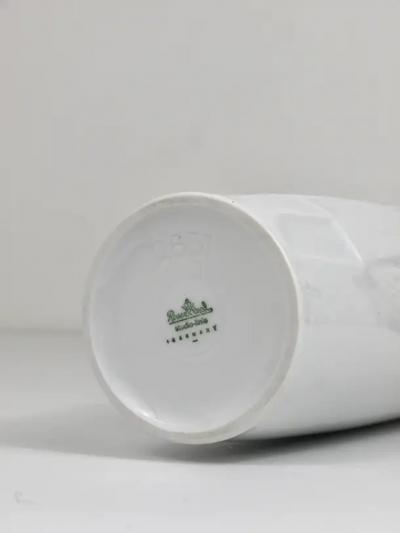  Rosenthal Cuno Fischer Rosenthal Studio Linie White Relief Op Art Porcelain Vase 1960s