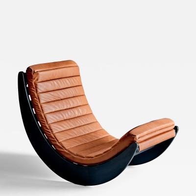  Rosenthal Einrichtung Verner Panton Relaxer II Rocking Chair by Rosenthal with new upholstered Leather