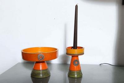  Rosenthal Netter Bitossi Candlestick and Bowl by Rosenthal Netter